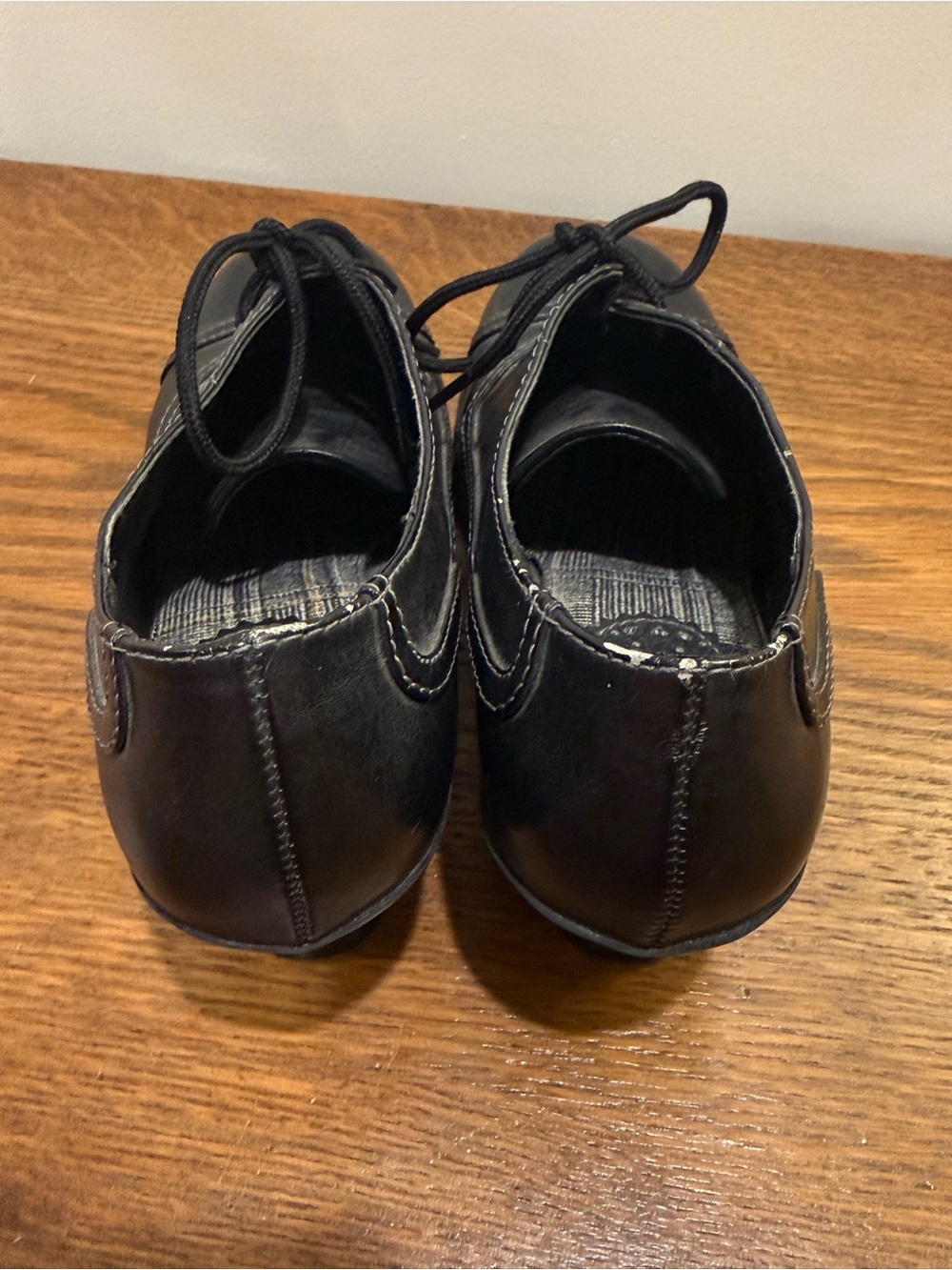 Vintage Mudd Black Lace-Up Oxford Heels | Women's 7.5 | Y2K Academic Goth - Picture 9 of 14